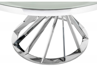 Стол стеклянный Twist steel / white фото Стол стеклянный Twist steel / white. Фото №3