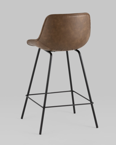 Стул полубарный TEXAS экокожа коричневый. Фото №7