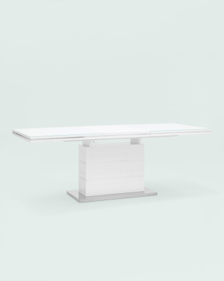 Стол обеденный Глазго раскладной 160-215*90 глянцевый белый фото Стол обеденный Глазго раскладной 160-215*90 глянцевый белый. Фото №5