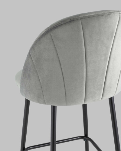 Стул полубарный Логан велюр серый. Фото №8