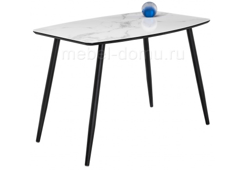 Стол Эмма вставка стекло / черный / черная шагрень. Фото №1