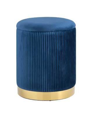 Пуф Шарлотта с ящиком велюр синий фото Пуф Шарлотта с ящиком велюр синий. Фото №2