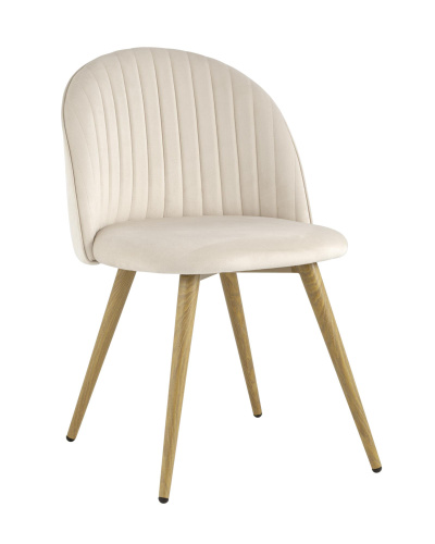 Стул Лион Страйпс велюр кремовый. Фото №1