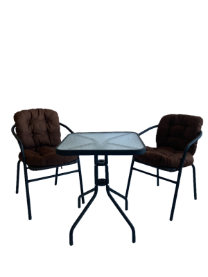 Комплект садовый "Бистро" BISTRO с коричневыми подушками. Фото №4