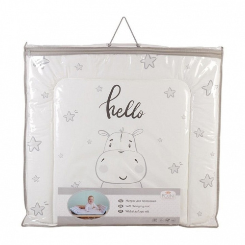 Матрас пеленальный Polini kids Бегемотик, серый. Фото №7