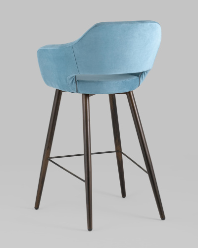 Стул барный Саймон велюр пыльно-голубой. Фото №7