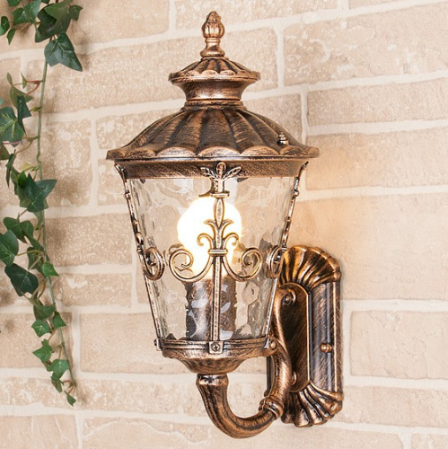 Diadema U черное золото уличный настенный светильник GLYF-8046U. Фото №1