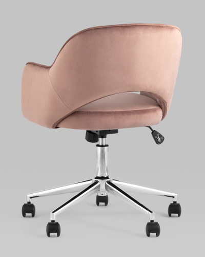 Кресло компьютерное Кларк велюр розовый. Фото №7