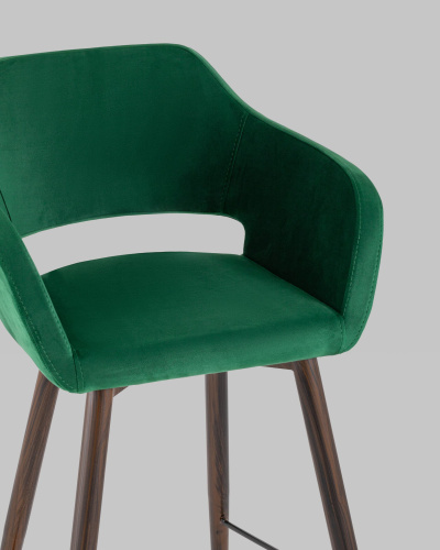 Стул барный Саймон велюр темно-зеленый. Фото №9