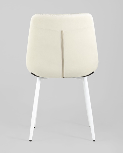 Стул Флекс велюр светло-бежевый белые ножки. Фото №6