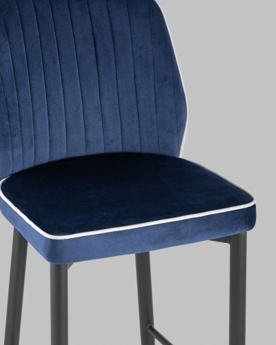 Стул полубарный Лоренс велюр синий. Фото №9