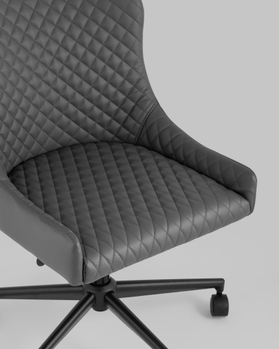 Стул офисный Ститч Хани экокожа серый. Фото №9