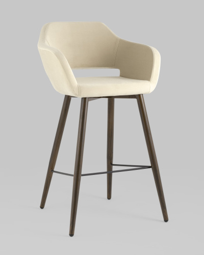 Стул барный Саймон велюр бежевый. Фото №3