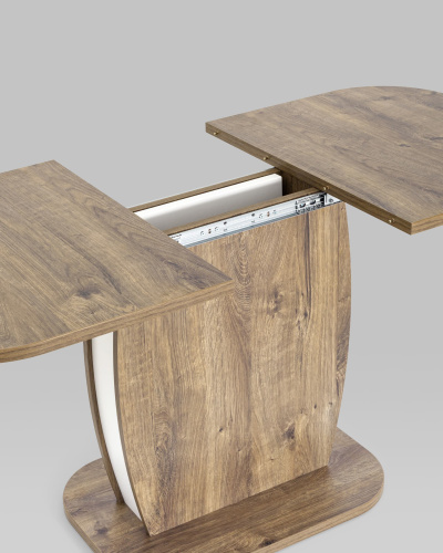 Стол Barrel 110-145*70 дуб Ка/белый. Фото №9