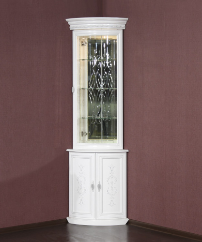 Шкаф для посуды Милан 4-01 + витрина Милан 6-01. Фото №1