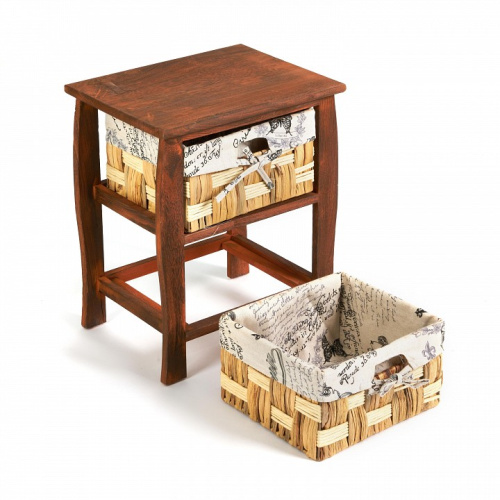 Тумба с 2 ящиками Secret De Maison BEL 2 ( mod. PE-10 ) дерево павловния, мдф, 39x30x46.5см, Brown (коричневый) ткань №HX21. Фото №2