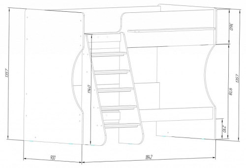 Кровать двухъярусная Р438 Капризун 3, белый. Фото №5