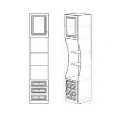 Стеллаж с 3-мя выдвижными ящикамии дверкой АЙС фото Стеллаж с 3-мя выдвижными ящикамии дверкой АЙС. Фото №2