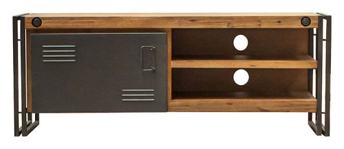 ТV тумба Secret De Maison CITY (mod. CTY L08 -130 ) 1 дверь, металл/дерево акация, 130х45х50см, коричневый дым (smoke brown B034). Фото №2