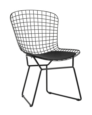 Стул обеденный Bertoia черный с черной подушкой фото Стул обеденный Bertoia черный с черной подушкой. Фото №2