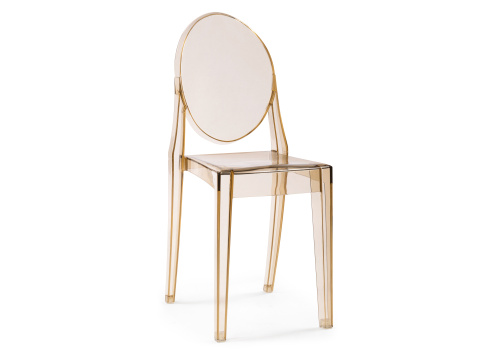 Пластиковый стул Victoria clear brown. Фото №1