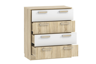 Фанк НМ 013.71-01 М Комод Белый, Дуб Сонома. Фото